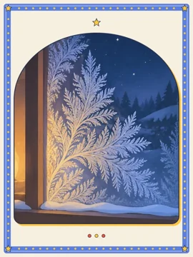 Example: a tale card, frost flowers on a window