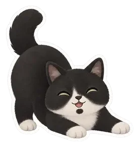 Example: Pepper the cat as a happy sticker