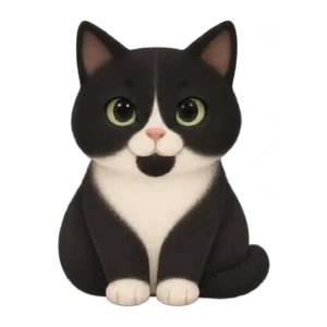 Example: Pepper the cat as a paper puppet, sitting