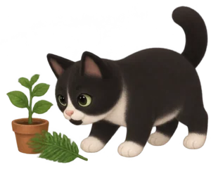 Example: Pepper with a potted plant, wood
