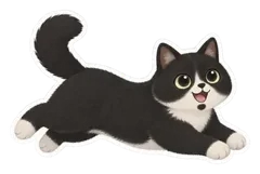 Example sticker: Pepper, zoomies