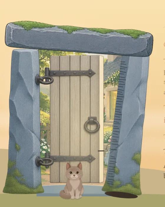 Juniper at the door at the end of the tale